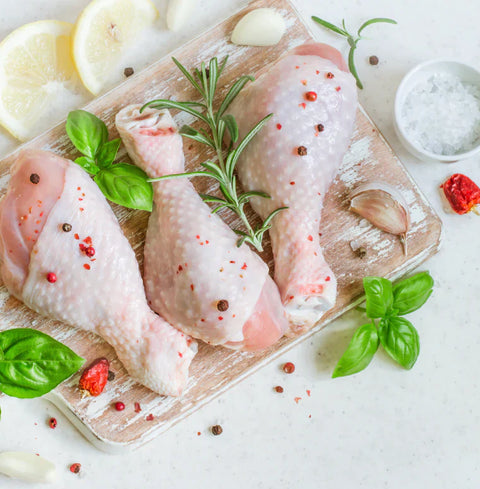 Chicken Drumstick | Grassfed Chicken Drumstick - Without Skin - Frozen - Halal Certified - No Antibiotics & Hormone Free - Gayatri Organic Farms - 450gm