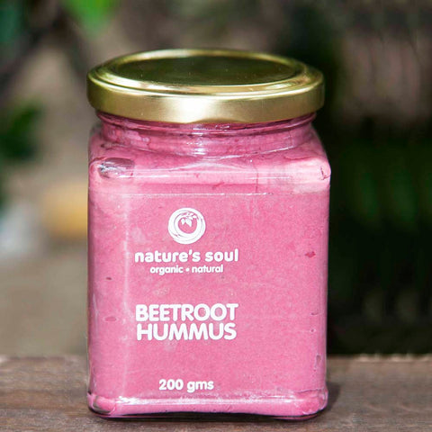 Beetroot Hummus - Fresh - Vegan & Gluten Free - Made Fresh with Organic Ingredients - 160gm