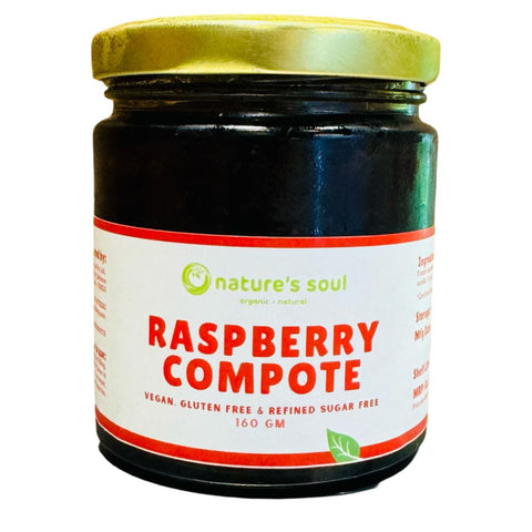 Raspberries Compote - Fresh - Vegan, Gluten Free &amp; Refined Sugar Free - 160gm