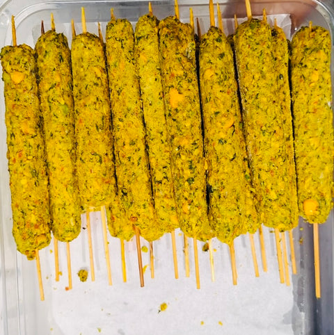 Spinach Corn Seekh Kebab - Fresh - Made from Organic Ingredients - Vegan & Gluten Free - 250gm