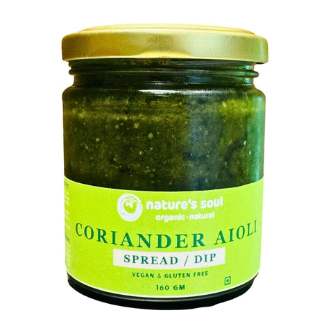 Spicy Coriander Aioli - Fresh - Vegan & Gluten Free - Made with Organic Ingredients - 160gm